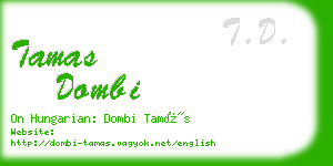 tamas dombi business card